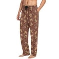 thumbnail image 5 of Men's Lightweight Pajama Bottoms Gingerbread Man Repeat Pattern Stretch Elastic Waist Side Pockets Spring Fall, 5 of 7
