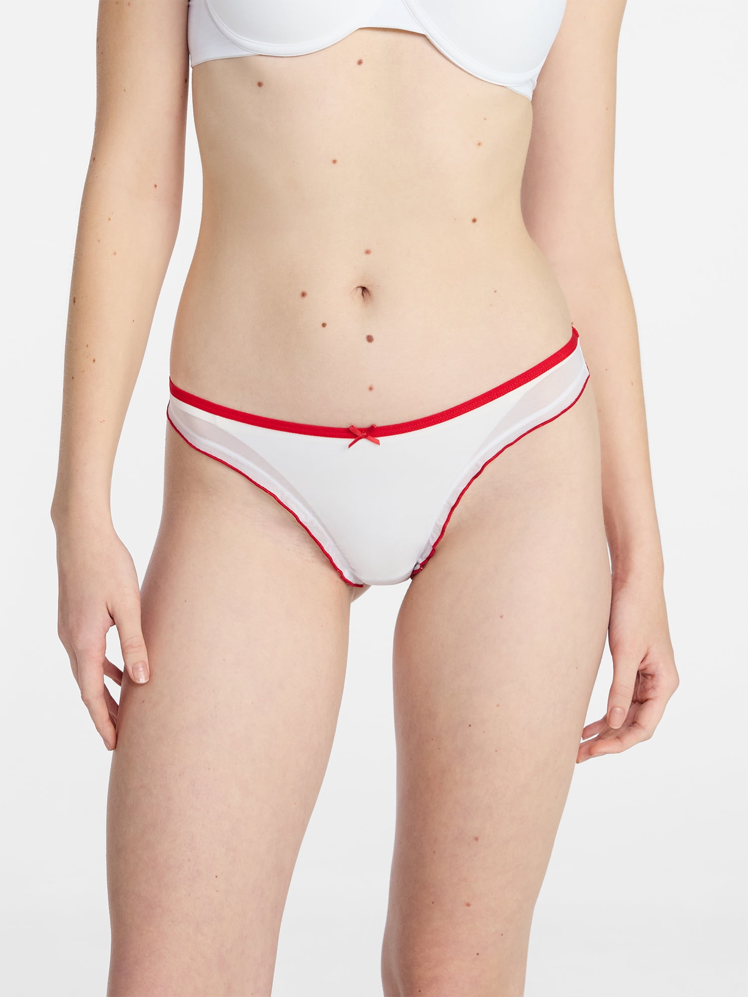 No Boundaries Mesh and Lace Thong Panties, 3-Pack, Women's XS-XXXL