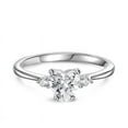 thumbnail image 4 of Oryn Jewelry Heart Cut 2.5 Ct Moissanite Ring - 14K White Gold Plated 3 Stone Band - Excellent Trilogy Engagement Wedding Ring for Women - Elegant Gift for Her, 4 of 4