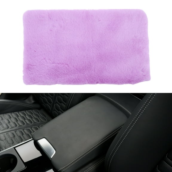 Unique Bargains Car Center Console Cover Car Armrest Cover 15.75"x9.84"x0.79" Light Purple Faux Plush