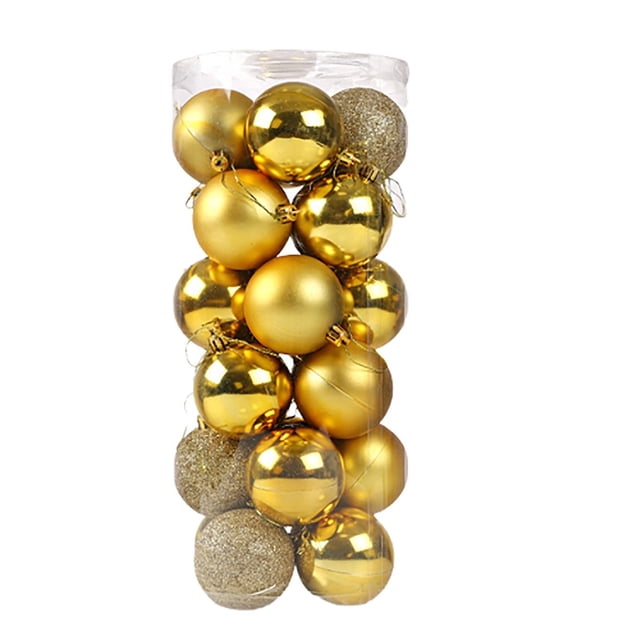 Adornos Navideños Brillantes para Árbol de Navidad | 24 Piezas de Plástico de 30 Mm para Colgar En Casa y Fiestas | Set Festivo