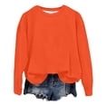 thumbnail image 4 of WEIWEN Crewneck Sweatshirt for Women Loose Fit Ocean Life Sea Whale Beach 90s Vintage Graphic Long Sleeve Shirts for Women Dressy Casual Fall Sweaters Womens Clothes Orange, S, 4 of 5