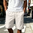 thumbnail image 2 of Men's Casual Shorts Solid Color Drawstring Casual Loose Fit Outdoor Work Elastic Waist Hiking Work Shorts With Pockets, 2 of 4