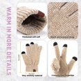 thumbnail image 5 of FZ FANTASTIC ZONE Woman Men Winter Warm Hat Beanie Long Scarves Touch Screen Gloves Knit Set,Beige, 5 of 8