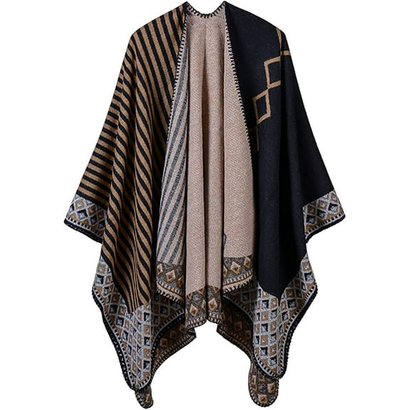 CoCopeaunt Women Shawl Wraps Poncho Warm Soft Blanket Open Front Sweater Cardigan Coat Winter Long Scarf