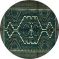 thumbnail image 1 of Ahgly Company Indoor Round Persian Turquoise Blue Traditional Area Rugs, 3' Round, 1 of 4