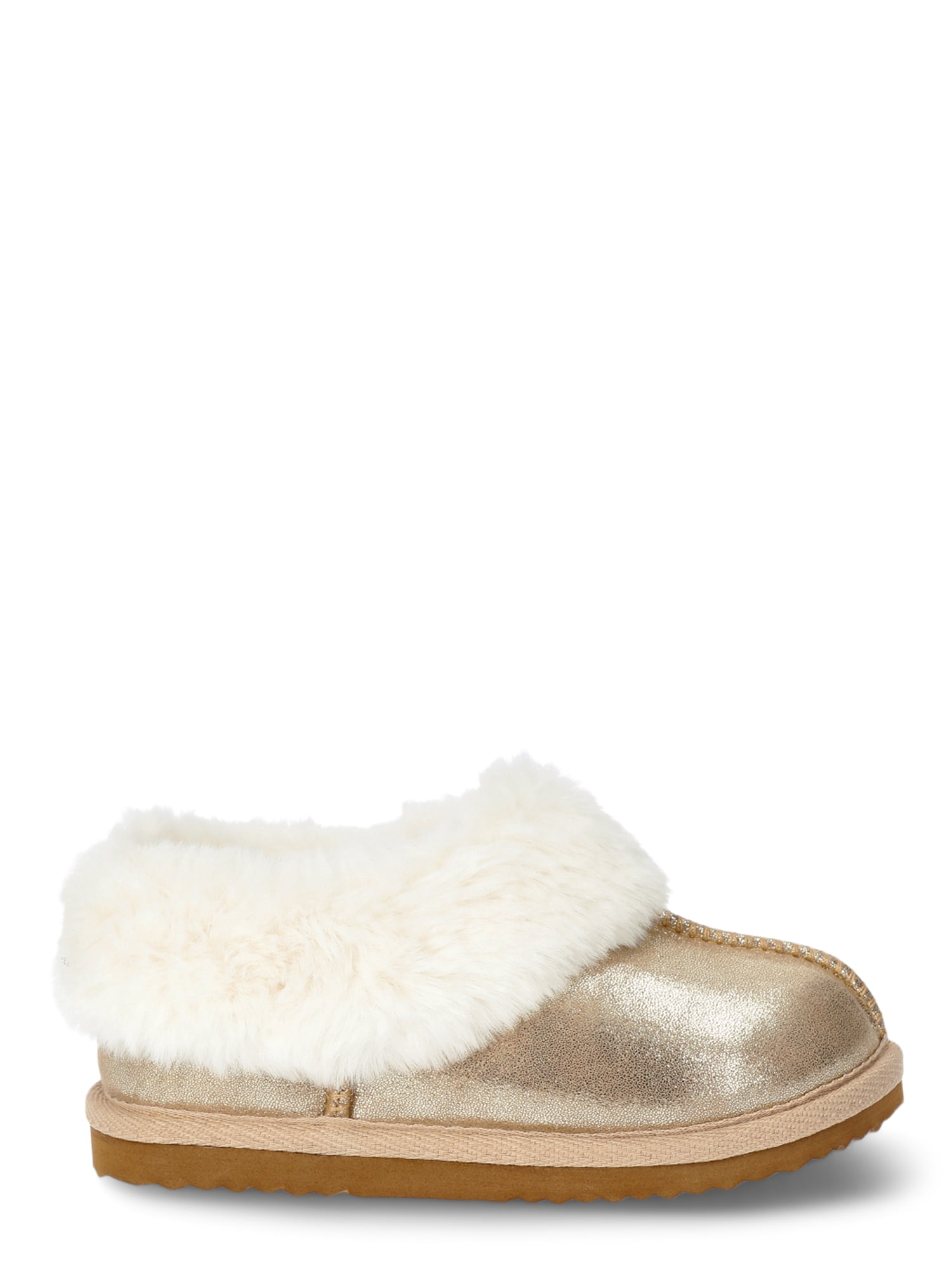 Wonder Nation Toddler Girls Slippers with Faux Fur Trim