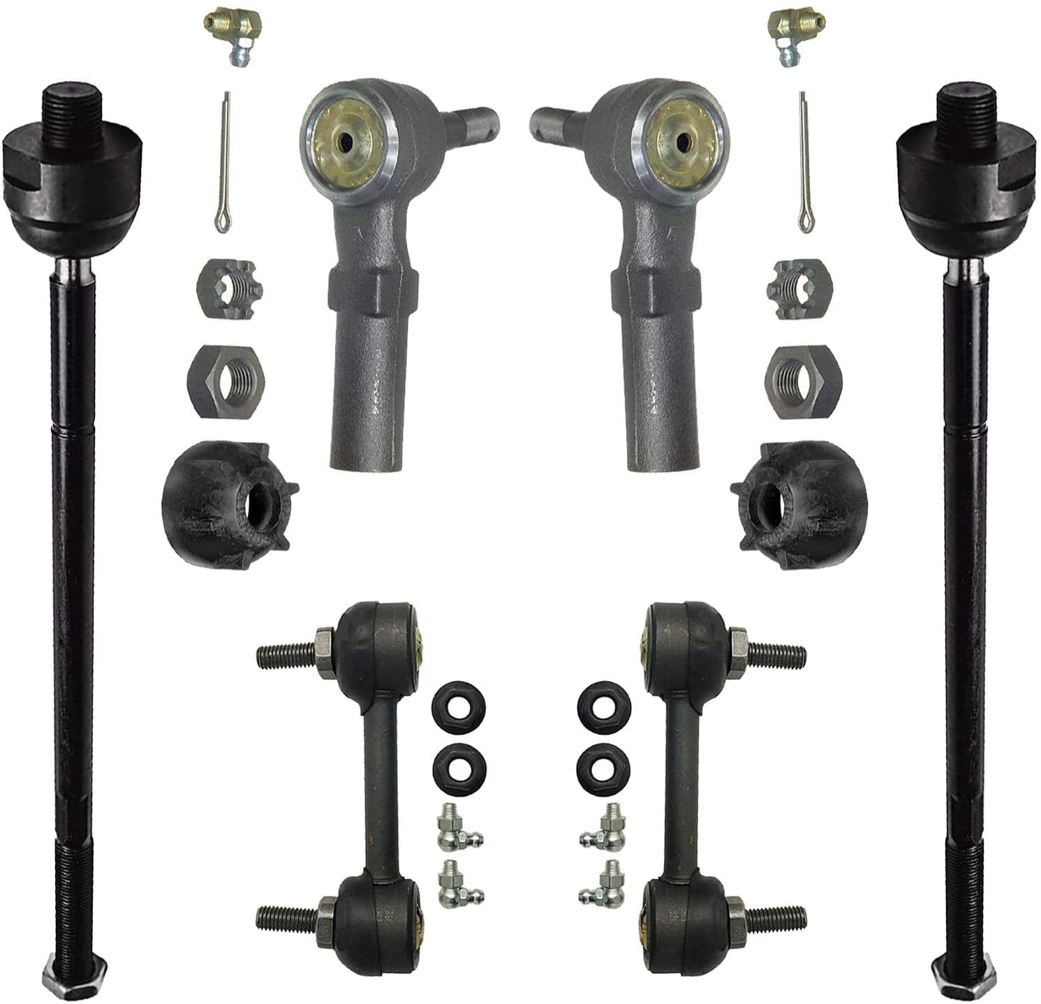 6Pc Front Sway Bar Links Inner Outer Tie Rod Ends For LaCrosse Allure Grand Prix 
