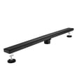 thumbnail image 2 of 32 Inches Linear Shower Drain, 304 Stainless Shower Drain with Removable Cover, Hair Strainer & Leveling Feet for Bathroom, Matte Black, 2 of 8