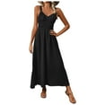 thumbnail image 6 of THDHVS Women's Casual Dresses,Summer Dresses for Women 2025,Summer Dress for Womens Contrast Spaghetti Strap Dress Backless Sleeveless Casual Party Beach Dresses Black XL, 6 of 6