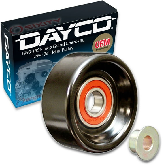 Dayco Drive Belt Idler Pulley compatible with Jeep Grand Cherokee 4.0L L6 1993-1996