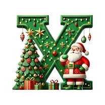 Beautynvta 26 Letters Christmas Tree Decoration, 3.14'' Personalized Christmas Letters Hanging Pendant, Xmas Alphabet Letters for Christmas Tree DIY Craft Christmas Ornaments, (X)
