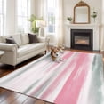 thumbnail image 3 of Pink Grey Washable Living Room Rugs 5'x7', Abstract Vintage Ombre Mottled Texture Farmhouse Low Pile Throw Large Area Rugs Non-Slip Sturdy Edge Binding Carpet for Dining Room Bedside Kitchen, 3 of 9