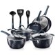 thumbnail image 1 of Juego de utensilios de cocina NutriChef Blue Diamond de cerámica antiadherente, 11 unidades, 1 of 7