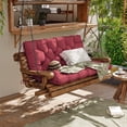 thumbnail image 6 of Kimunuk Outdoor Porch Swing Cushion, 47" X 40" X 5" Waterproof Bench Chair Replacement Cushion with 6 Ties for Patio, Fuchsiared, 6 of 7