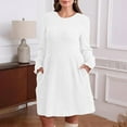 thumbnail image 6 of Taylonsss Fall Dresses for Women Square Neck Long Sleeve Dresses Casual Babydoll Sweater Dress, 6 of 7