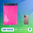 thumbnail image 2 of Poly Mailers 500 pack 14.5 x 19 in Hot Pink Polyethylene 2 mil Self Seal Waterproof, 2 of 7