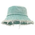 thumbnail image 6 of Distressed Denim Bucket Hat For Men And Women Unisex Washed Fisherman Hat Outdoor Travel Street Fashion Sun Hat Leisure BU1 - M, 6 of 8