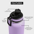 thumbnail image 5 of BOZ Stainless Steel Water Bottle XL (1 L / 32oz) Wide Mouth, Vacuum Double Wall Insulated (Lavender), 5 of 6