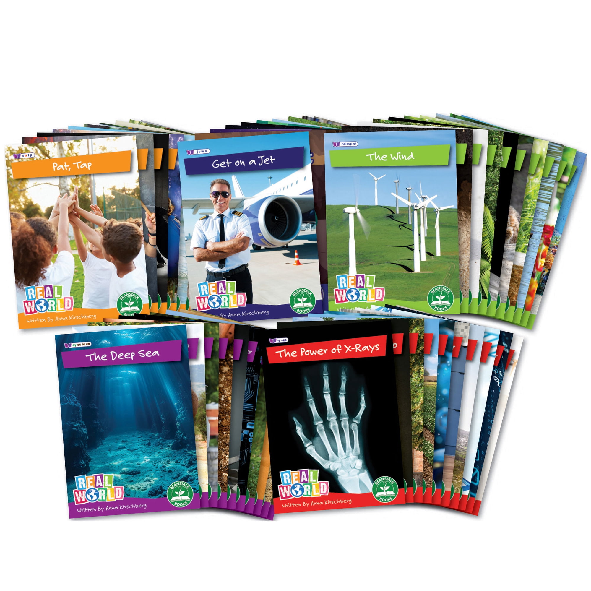 Junior Learning: Real World - Phases 2-6 Box Set - Non-Fiction Hi-Lo Decodables, 60 Books, Week-By-Week Rainbow Phonics, Kids Reading Development