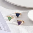 thumbnail image 2 of Womens Natural Amethyst Stone Ring Geometric Triangle Alloy Band Fashion Statement Jewelry Gift For Her Durable, 2 of 6