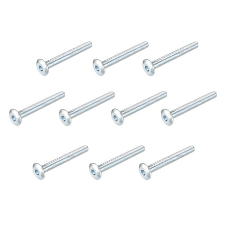 

M6x50mm Furniture Screw Hex Socket Cap Machine Screws Zinc Plated Fasteners Bolts Full Thread Carbon Steel 10 Pcs