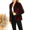 thumbnail image 4 of Herrnalise Jackets For Women Lapel Long Sleeved Loose Plaid Sweater Casual Coat Shackets For Women 2024 fall Red,XXL, 4 of 8