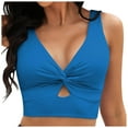 thumbnail image 1 of Bikini Swimsuit For Women Cropped Tankini Beach Padded Knot Cut Out Adjustable Tank Swimwear, 1 of 4