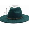 thumbnail image 2 of 10cm Big Wide Brim Fedora Hats for Women Men Western Suede Large Panama Hat Outdoor Caps, 2 of 6