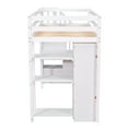 thumbnail image 5 of Harper & Bright Designs Twin Size Loft Bed with Desk and Stairs, Wooden High Loft Bed with Drawers and Shelves, White, 5 of 12
