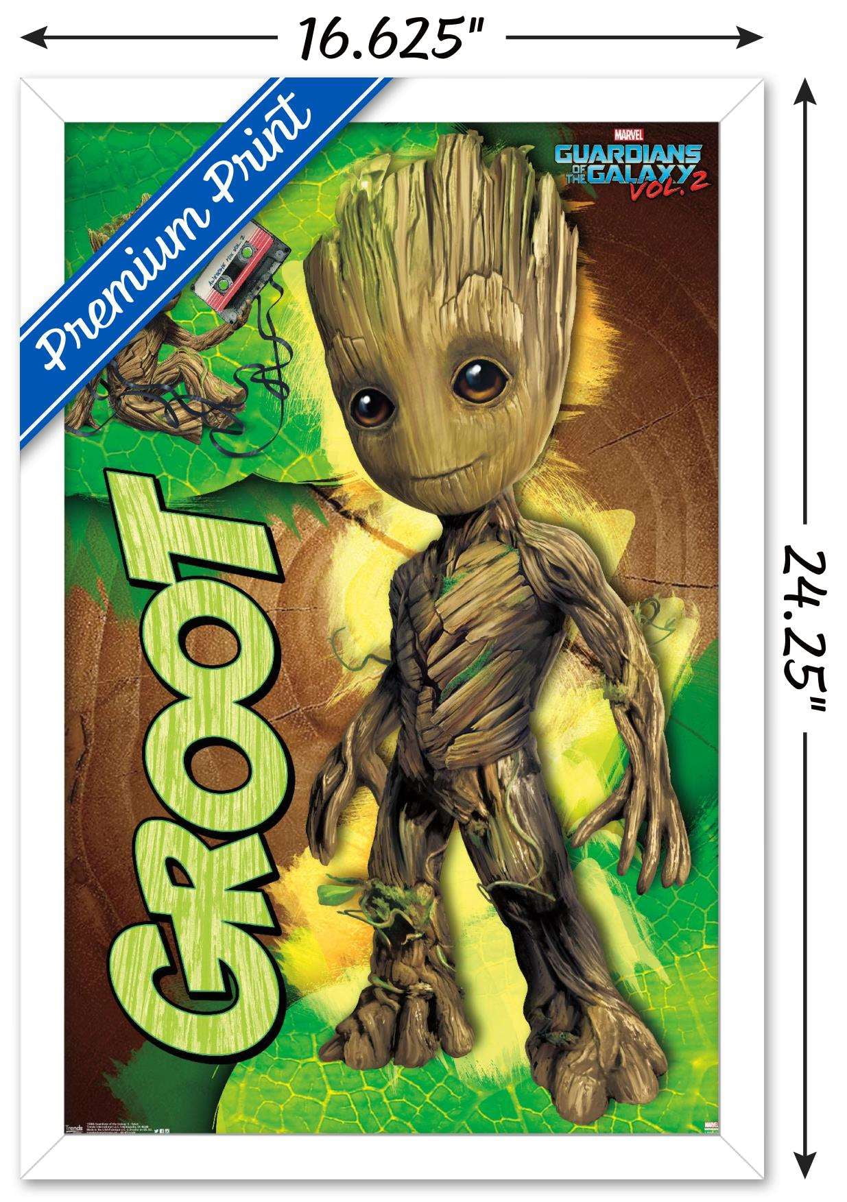 Marvel Cinematic Universe - Guardians of the Galaxy 2 - Groot Wall Poster, 14.725" x 22.375", Framed