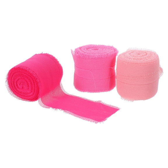 OULII Handmade Assorted Color Chiffon Ribbon with Fringe Edge for Craft Decoration and Flower Bouquet Wrapping