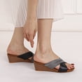 thumbnail image 5 of Ruyang Platform Sandals for Women Women's Outdoor Wedge Slippers Leather Fashion Casual Summer Open Toe Slip on Shoes, 5 of 9