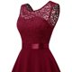 thumbnail image 4 of VISgogo Mujer Verano A-line Vestidos Color Sólido Recorte Cuello Redondo Túnica Cintura Sin Mangas Vestido VISgogo moda, 4 of 9