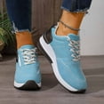 thumbnail image 6 of Womens Shoes,Women Sneakers Thick Sole Lace Up Design Fashion Casual Shoes Comfortable Women Sneakers for Walking,Shoes for Women,Light Blue,7, 6 of 9
