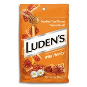 Luden's Wild Honey Throat Drops, Sore Throat Relief, 30 Count