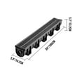 thumbnail image 2 of VEVOR Trench Drain System,5.8x5.2x39-inch HDPE Drainage Trench,Channel Drain with Plastic Grate,Black Plastic Garage Floor Drain,3x39" Trench Drain Grate,With 3 End Caps, For Garden, Driveway-3 Pack, 2 of 9