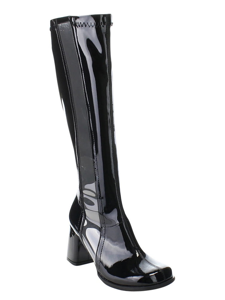 3 inch black chunky heels