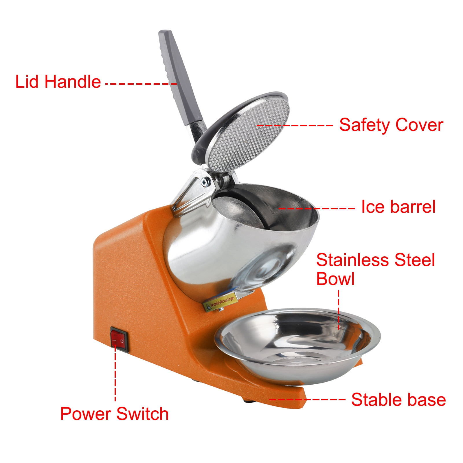 Electric Ice Crusher Shaver Snow Cone Maker Machine Dual Blades 143LBS/HR