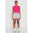 thumbnail image 3 of Women's Ruched Crew Neck Cropped Tee, 3 of 5