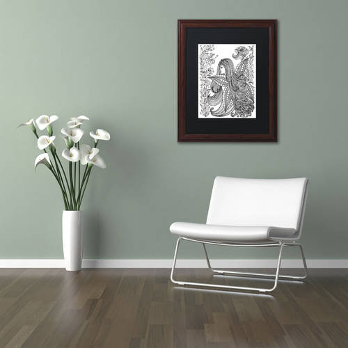 Trademark Fine Art "Fairy 11" Canvas Art by KCDoodleArt Black Matte, Wood Frame