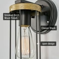 thumbnail image 2 of Kira Home Dayton 9" Farmhouse Wall Sconce, Smoked Birch Finish, 2 of 9