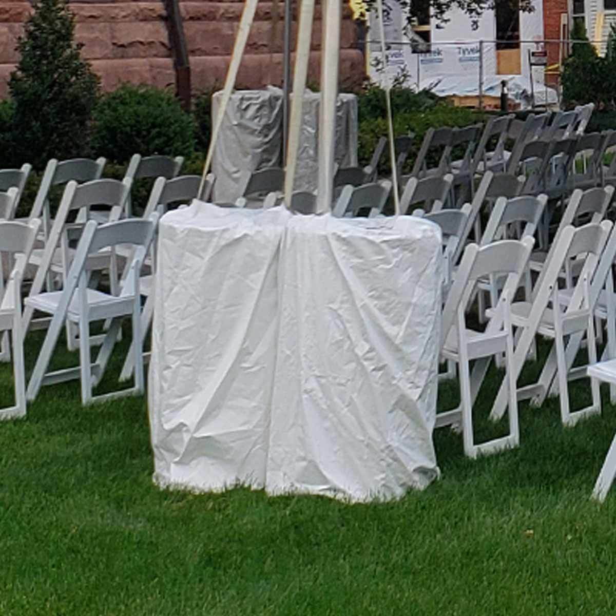 Moose Supply 55 Gallon Barrel Cover, White Vinyl Rain Water Drum Protector