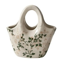 Virelaxpo American Country Style Cracked Glaze Ceramic Milk Pot Vase,for Flower Arrangement and Home Decoration,Rustic Farmhouse Aesthetic