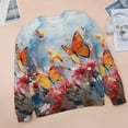 thumbnail image 6 of Sweatshirt For Womens Crewneck Watercolor Butterfly Hoodies Teen Girls Cute, 6 of 7