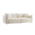 thumbnail image 2 of Hommoo 85.8" Sofa Oversized Loveseat Couch Sofa, Modern Sherpa Sofa for Apartment, Home&Office, White, 2 of 9