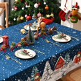 thumbnail image 4 of Christmas Tablecloth 60×84 Inch, Winter Snowflake Christmas Trees Table Cloth, Blue Christmas Table Cloth Rectangle, Waterproof Washable Christmas Table Cover for Party Kitchen Dining Room, 4 of 6