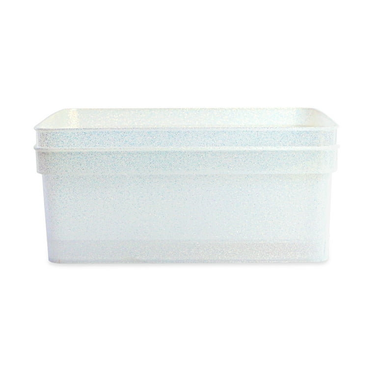 Isaac Jacobs Clear Storage Bins w/Cutout Handles, Plastic