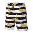 thumbnail image 5 of Kll Gold Flamingo Men'S Casual Summer Beach Shorts Hawaiian Shorts With Pockets-Small, 5 of 9