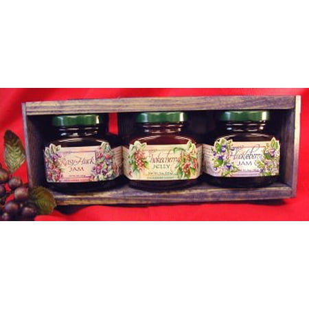 Huckleberry Haven Handcrafted Set of 3 Jam/Jelly Gift Crate